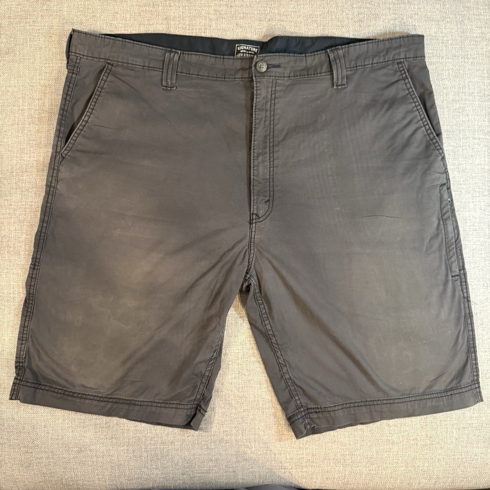 Levi Strauss Signature Gold Shorts Mens 46 Gray Cargo Stretch Casual W46